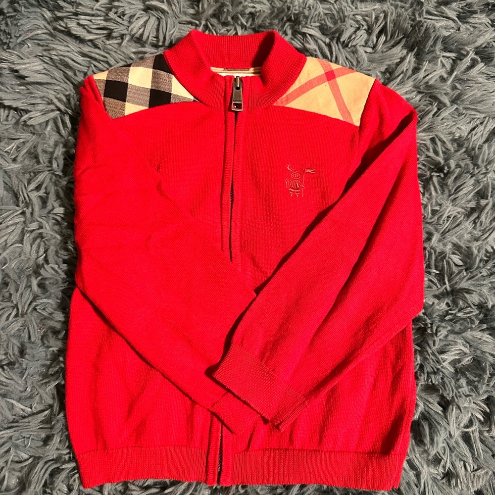 Kids Burberry Zip Up Cardigan